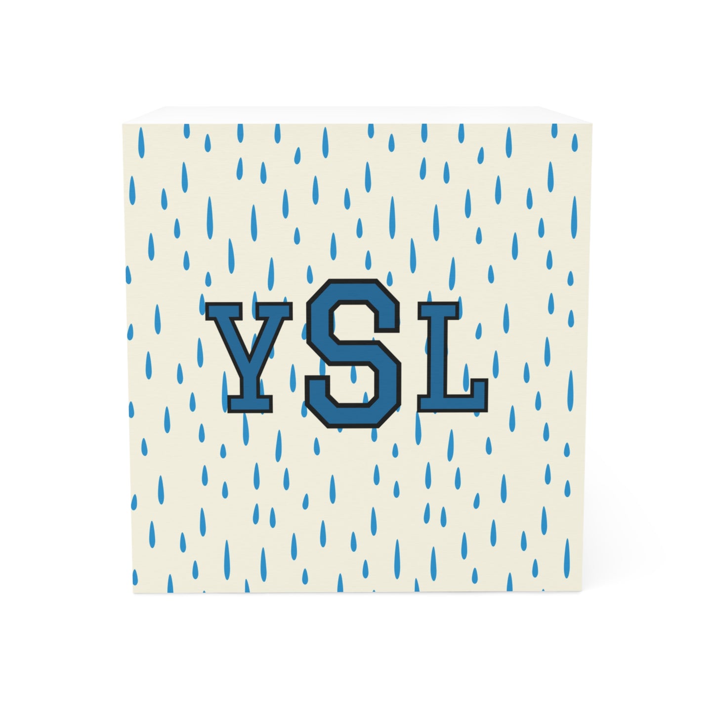 Stylish Note Cube with YSL Rain Design - Unique Stationery, Desk Organizer, Gift for Students, Office Supplies, Home Decor