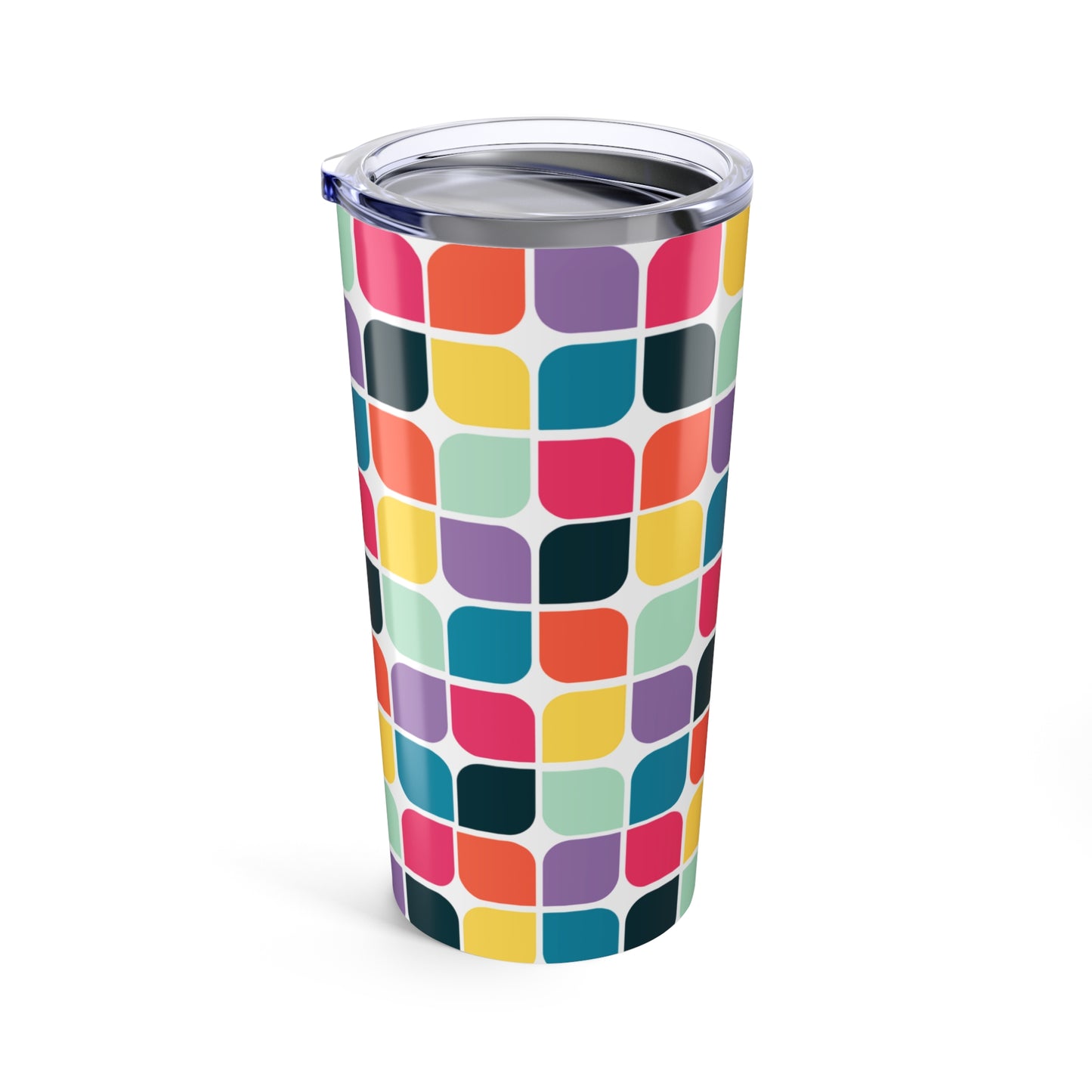 Colorful Patterned 20oz Tumbler | Fun Travel Mug for Coffee Lovers | Summer Picnics | Vibrant Gift Idea | Reusable Drinkware