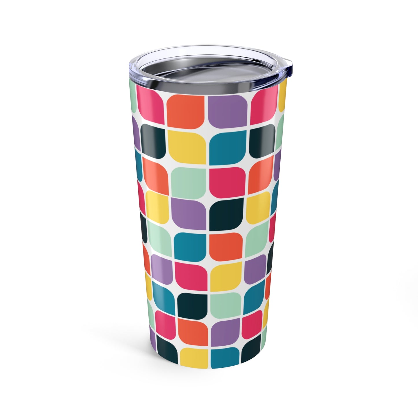 Colorful Patterned 20oz Tumbler | Fun Travel Mug for Coffee Lovers | Summer Picnics | Vibrant Gift Idea | Reusable Drinkware