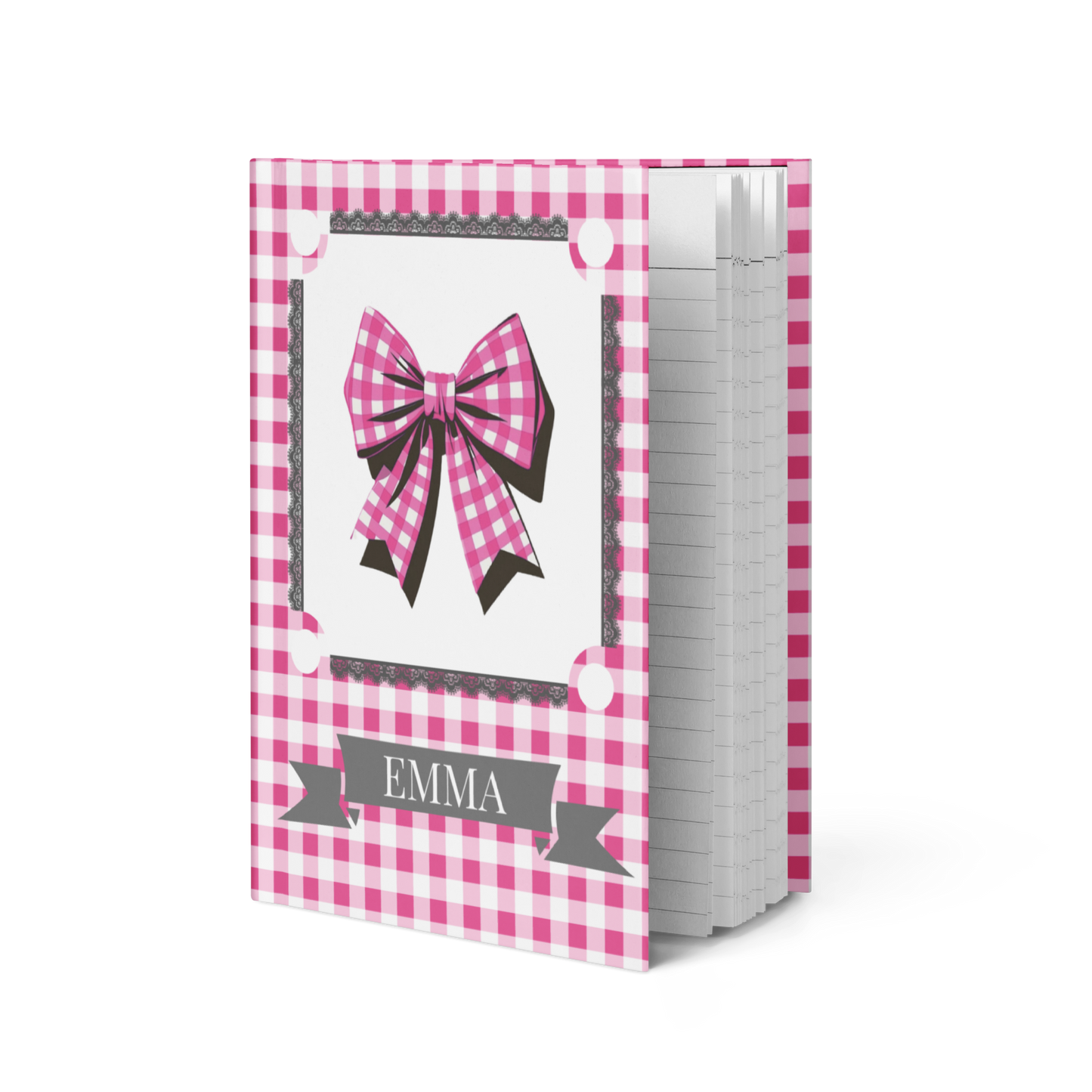 Personalized Pink Coquette Bow Hardcover