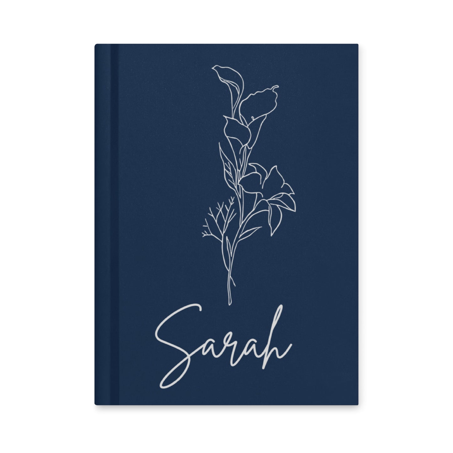 Custom name hardcover journal matte, Cute rose navy notebook, For note taking, Sketching, or journaling, Great gift for student