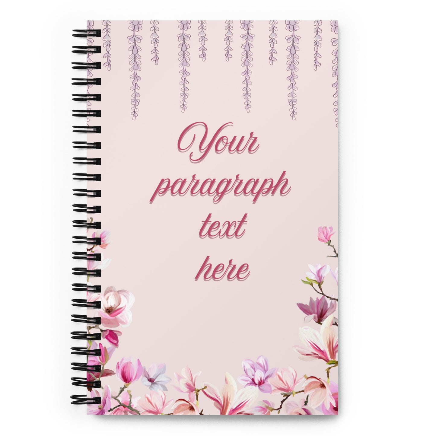 Custom Pink & Purple Flower Spiral Notebook, Ideal for Journaling and Note-Taking, Perfect for Students and Professionals Alike