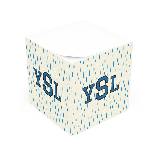 Stylish Note Cube with YSL Rain Design - Unique Stationery, Desk Organizer, Gift for Students, Office Supplies, Home Decor
