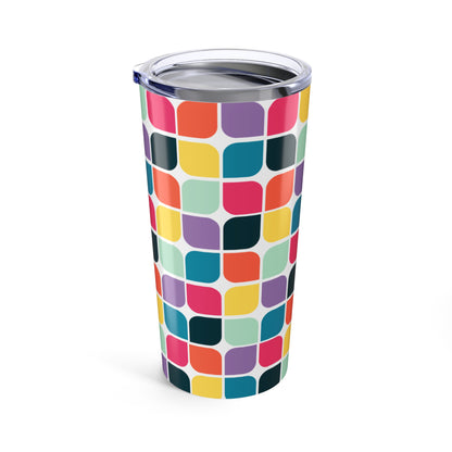 Colorful Patterned 20oz Tumbler | Fun Travel Mug for Coffee Lovers | Summer Picnics | Vibrant Gift Idea | Reusable Drinkware
