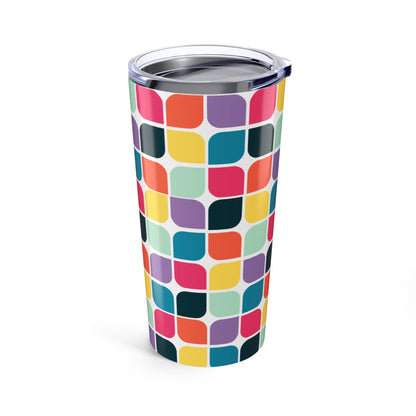 Colorful Patterned 20oz Tumbler | Fun Travel Mug for Coffee Lovers | Summer Picnics | Vibrant Gift Idea | Reusable Drinkware