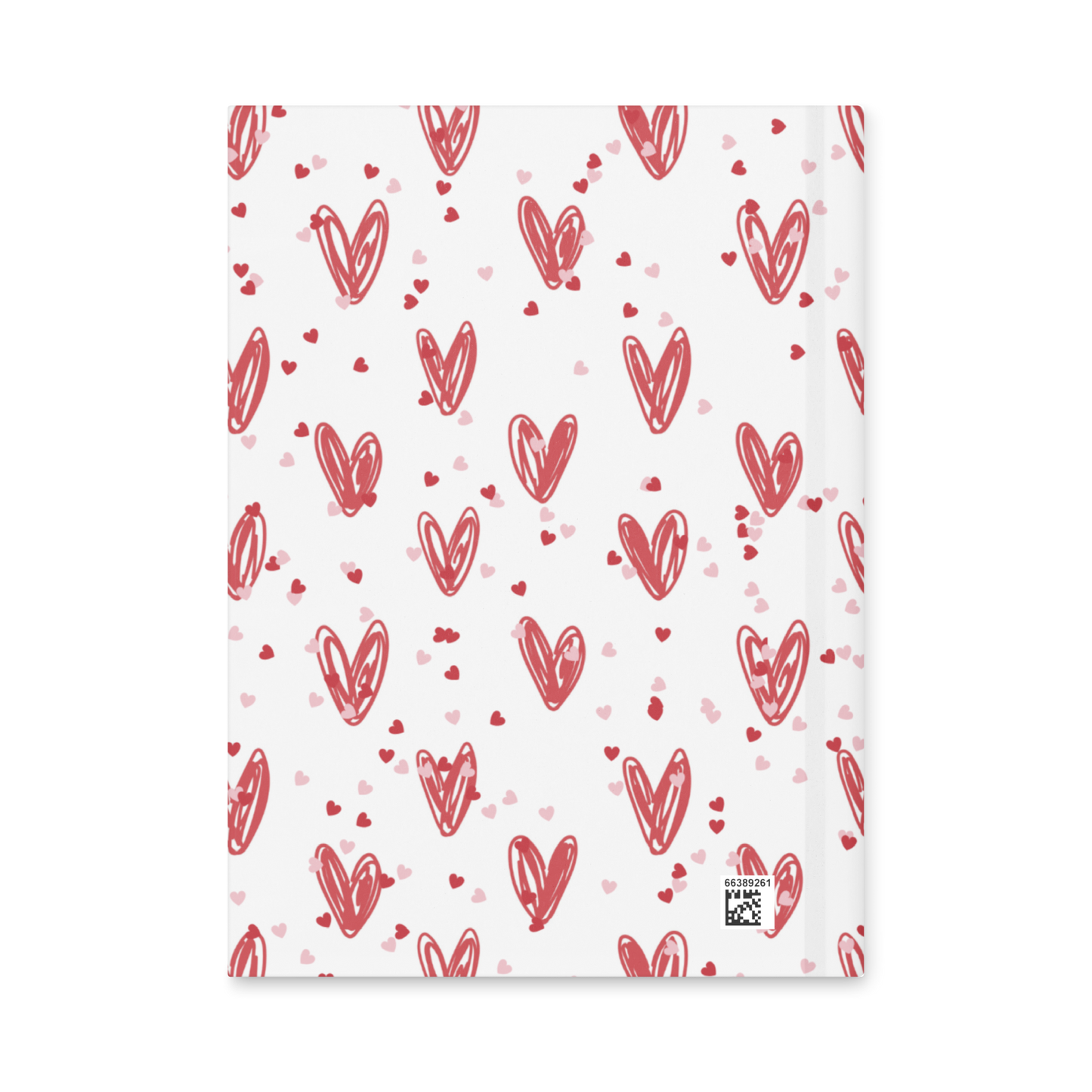 Cute custom name journal with pink hearts