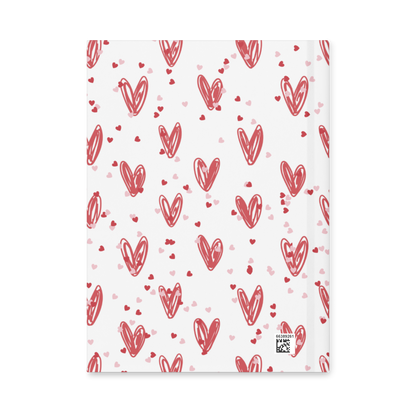 Cute custom name journal with pink hearts